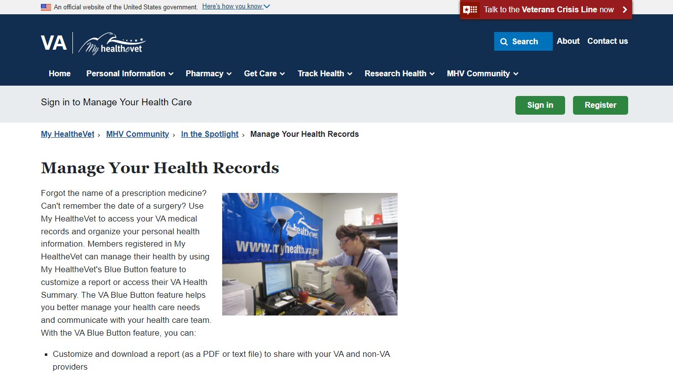 Manage Your Health Records - My HealtheVet - My HealtheVet