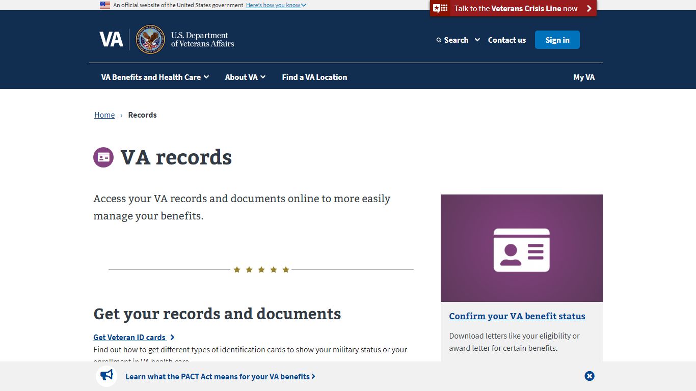 VA Records | Veterans Affairs